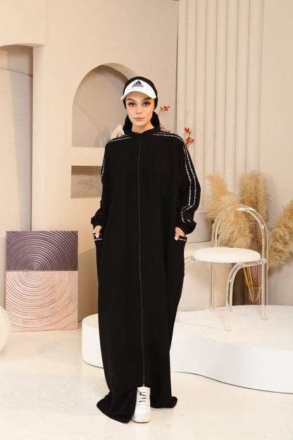 ABAYA ADIDAS WHITE STRIPE
