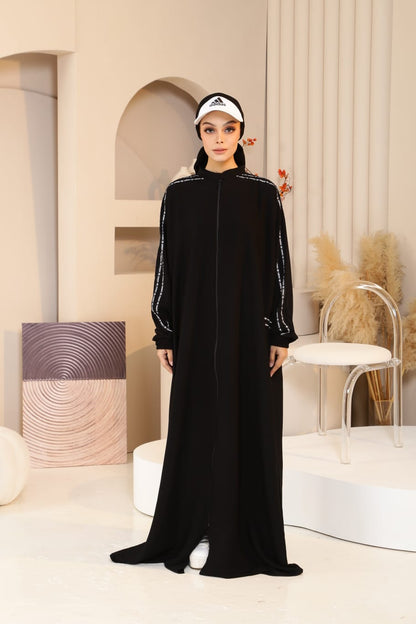 ABAYA ADIDAS WHITE STRIPE